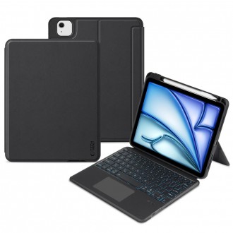Juodas atverčiamas dėklas su klaviatūra "Tech-Protect Scmag Pen + Keyboard" planšetei Apple IPAD AIR 10.9” 4 / 5 / 2020-2022 / 11” 6 / 7 / 2024-2025