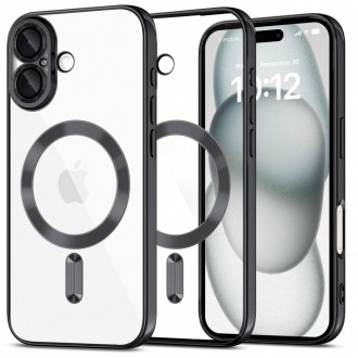 Skaidrus dėklas su juodomis detalėmis "Tech-Protect Magflex Magsafe" telefonui iPhone 16 