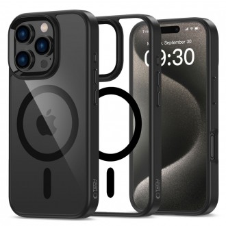 Skaidrus dėklas su juodomis detalėmis "Tech-Protect Magmat Magsafe" telefonui iPhone 16 Pro Max
