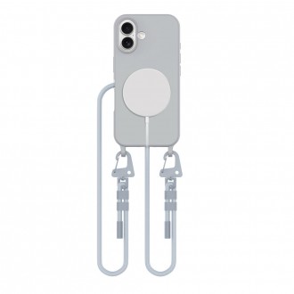 Pilkas dėklas su dirželiu "Tech-Protect MagNecklace MagSafe" telefonui Apple iPhone 16
