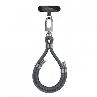 Pilkas universalus dirželis telefonui "Tech-Protect C4S Rope Wrist Strap"