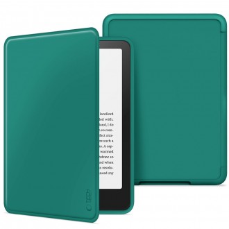 Žalias atverčiamas dėklas ''Tech-Protect Smartcase'' planšetei Kindle Paperwhite VI / 6 / Colorsoft Signature Edition 