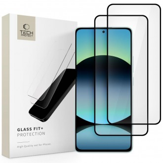 Apsauginis stiklas juodais krašteliais "Tech-Protect Glass Fit+" (2-vnt.) telefonui Xiaomi Redmi Note 14 4G / 5G