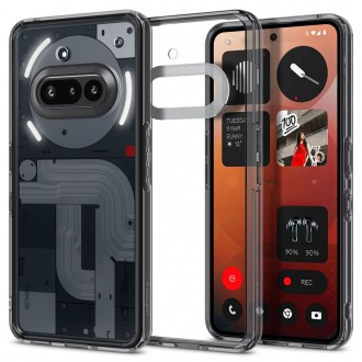 Itin tvirtas skaidrus dėklas pilkomis detalėmis "Spigen Ultra Hybrid" telefonui Nothing Phone 3A