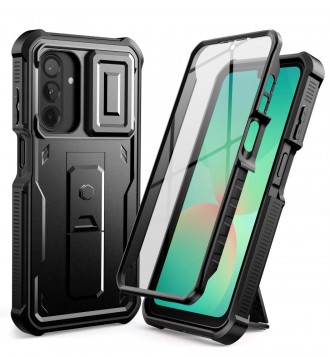 Juodas dviejų dalių dėklas "Tech-Protect Kevlar Cam+" skirtas Samsung Galaxy A26 5G