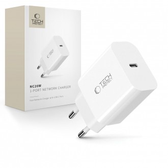 Pakrovėjas - įkroviklis "Tech-Protect NC20W 1-Port Network Charger PD 20W" baltas