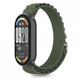 Žalios spalvos tekstilinis dirželis "Tech-Protect Nylon Pro" laikrodžiui Xiaomi Smart Band 8 / 9 / 10 / NFC