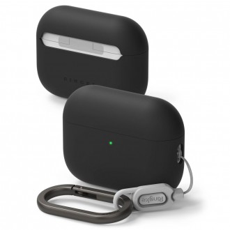 Juodas ausinių dėklas "Ringke Silicone" skirtas Apple Airpods Pro 3