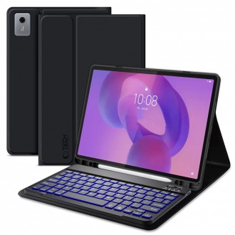 Juodas atverčiamas dėklas su klaviatūra "Tech-Protect SC Pen + Keyboard" planšetei LENOVO IDEA TAB PLUS 12.1 TB-361