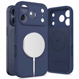 Mėlynas dėklas "Tech-Protect Silicone Magsafe" telefonui Apple iPhone 17 PRO MAX
