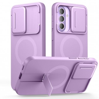 Tvirtas dėklas su kameros apsauga "Tech-Protect Kevlar Aura MagSafe" telefonui Samsung Galaxy A57 VIOLET