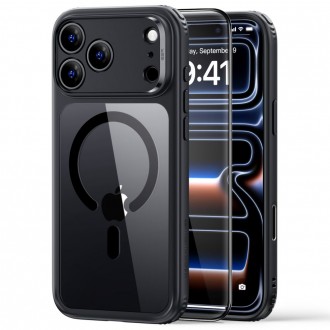 Dėklas su apsauginiu stikliuku "ESR Classic Hybrid Magsafe & Tempered Glass" telefonui Apple iPhone 17 PRO MAX / 18 PRO MAX CLEAR/BLACK