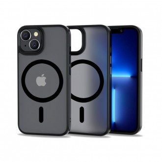 Matinis dėklas juodais kraštais Tech-Protect Magmat Magsafe telefonui Apple iPhone 14