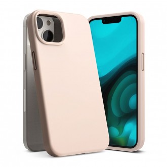 Rožinio smėlio spalvos dėklas "Ringke Silicone" telefonui iPhone 14 Plus