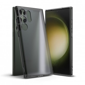 Dūmų spalvos, pusiau skaidrus tvirtas dėklas "Ringke Fusion Smoke Black" telefonui Galaxy S23 Ultra