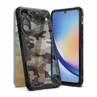 Juodais tvirtais kraštais dėklas "Ringke Fusion X Camo" telefonui Galaxy A34 5G