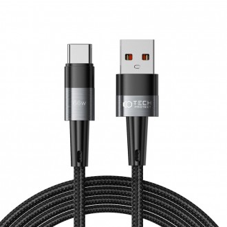 Pilkas USB kabelis "Tech-Protect Ultraboost Type-C Cable 66W/6A" 200CM 