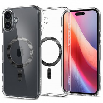 Itin tvirtas skaidrus dėklas su anglies pluošto detalėmis "Spigen Ultra Hybrid Mag Magsafe" telefonui Apple iPhone 16