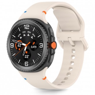 Kreminės spalvos apyrankė "Tech-Protect Silicone" laikrodžiui Samsung Galaxy Watch 8 / Classic (40 / 44 / 46 MM)