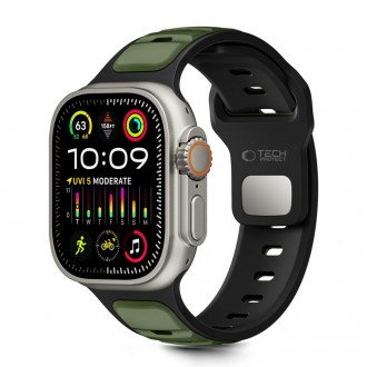 Žalia/juoda apyrankė "Tech-Protect Iconband Line" laikrodžiui Apple Watch 8 / 9 / 10 / 11 / SE / ULTRA (44 / 45 / 46 / 49 MM)