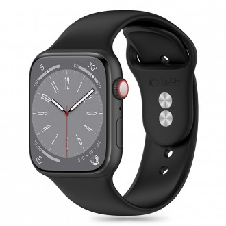 Juodos spalvos apyrankė "Tech-Protect Silicone" laikrodžiui Apple Watch 4 / 5 / 6 / 7 / 8 / 9 / 10 / 11 / SE / ULTRA (44 / 45 / 46 / 49 MM)