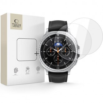Ekrano apsauga "Tech-Protect Glass Flex+" (2-vnt.) laikrodžiui Samsung Galaxy Watch 8 CLASSIC (46 MM)