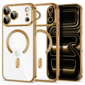 Skaidrus dėklas su aukso spalvos detalėmis "Tech-Protect Magflex Magsafe" telefonui Apple iPhone 17 PRO / 18 PRO