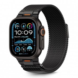 Juoda nerūdijančio plieno apyrankė Tech-Protect Milano Vanguard laikrodžiui Apple Watch 8 / 9 / 10 / 11 / 12 / SE / ULTRA (44 / 45 / 46 / 49 MM)