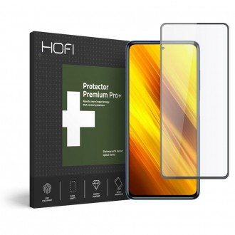 Apsauginis grūdintas stiklas juodais kraštais Hofi "Full Pro+" telefonui Xiaomi Poco X3 PRO / X3 NFC