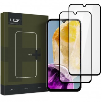 Apsauginis grūdintas stiklas juodais krašteliais Hofi Glass Pro+ (2vnt.) telefonui Samsung Galaxy M15 5G 