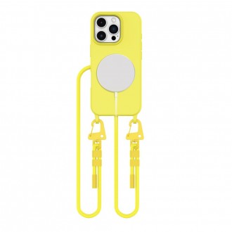 Geltonas dėklas su dirželiu "Tech-Protect Magnecklace Mag" telefonui Apple iPhone 16 Pro Max