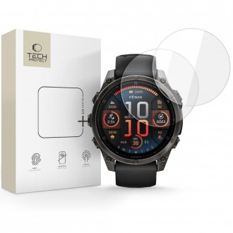 Ekrano apsauga "Tech-Protect Glass Fit+" (2-vnt.) laikrodžiui Garmin Fenix 8 (47 MM)