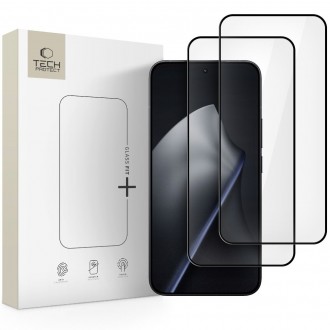Apsauginis stiklas juodais krašteliais "Tech-Protect Glass Fit+" (2-vnt.) telefonui Xiaomi 15T / 15T Pro
