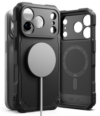 Juodas tvirtas dėklas "Ringke Rugged Gear Magnetic Magsafe" telefonui Apple iPhone 17 PRO MAX / 18 PRO MAX