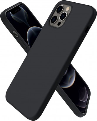 Juodas silikoninis dėklas "Liquid Silicone" 1.5mm telefonui Apple iPhone 13