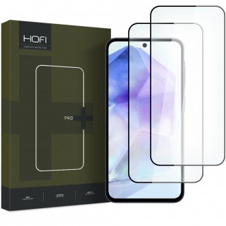 Apsauginis grūdintas stiklas juodais krašteliais Hofi Glass Pro+ (2vnt.) telefonui Samsung Galaxy A35 / A55 5G