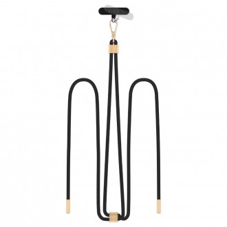 Juodas universalus dirželis telefonui "Tech-Protect C2S  Rope Crossbody Strap"