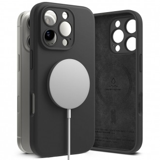 Juodas dėklas "Ringke Silicone Magnetic Magsafe" telefonui Apple iPhone 16 Pro Max