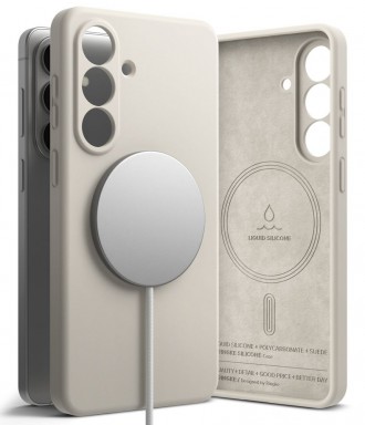 Akmens spalvos dėklas "Ringke Silicone Magnetic Magsafe" telefonui Samsung Galaxy S26 Plus