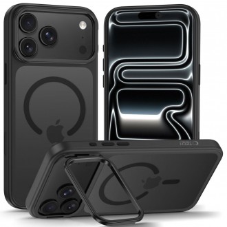 Juodas dėklas su stovu Tech-Protect Magstand Magsafe CC telefonui Apple Iphone 17 PRO MAX / 18 PRO MAX