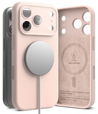 Silikoninis dėklas "Ringke Silicone Magnetic Magsafe" telefonui Apple iPhone 17 PRO / 18 PRO PINK SAND