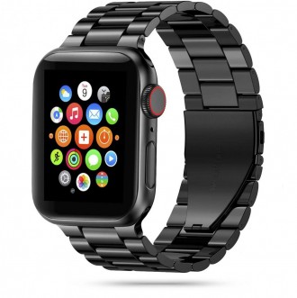 Juoda apyrankė Tech-Protect "Stainless" laikrodžiui Apple Watch 4 / 5 / 6 / 7 / 8 / 9 / 10 / SE / ULTRA 1 / 2 (44 / 45 / 46 / 49 MM)
