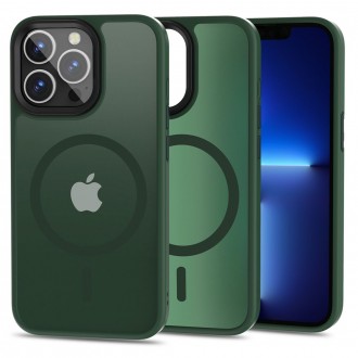 Žalias permatomas/matinis dėklas "Tech-Protect Magmat Magsafe" telefonui iPhone 13 Pro