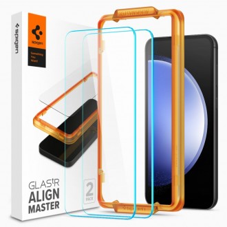 Apsauginis Stiklas Su Montavymo Rėmeliu "Spigen Alm Glas.Tr Slim 2-Pack" telefonui Samsung Galaxy S23 FE 