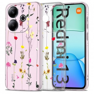 Skaidrus gėlėtas dėklas "Tech-Protect Flexair+ Floral" telefonui Xiaomi Redmi 13 