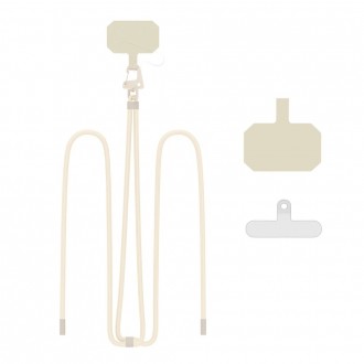 Kreminis universalus dirželis telefonui "Tech-Protect C5S Rope Crossbody Strap"