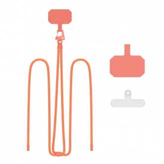 Oranžinis universalus dirželis telefonui "Tech-Protect C5S Rope Crossbody Strap"