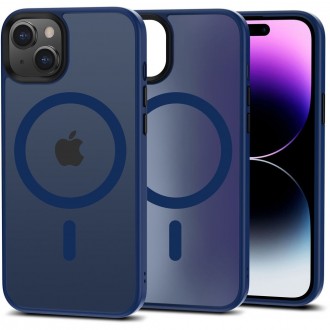 Mėlynas permatomas/matinis dėklas "Tech-Protect Magmat Magsafe" telefonui iPhone 15 Plus