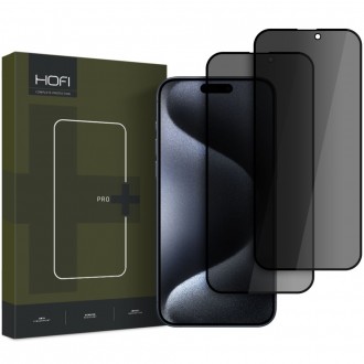 Privatumą suteikiantis apsauginis stikliukas "Hofi Anti Spy Glass Pro+ Privacy" (2 vnt.) telefonui Apple iPhone 16 Pro Max