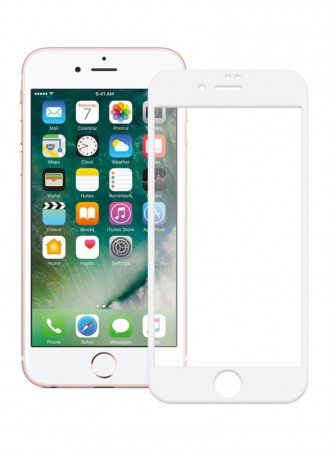 5D baltas apsauginis grūdintas stiklas "Full Glue" telefonui Apple iPhone 7 / 8 / SE 2020 / SE 2022